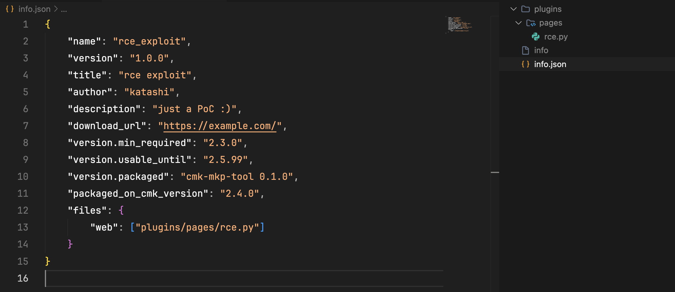 Figure 11 - Contents of the info.json file