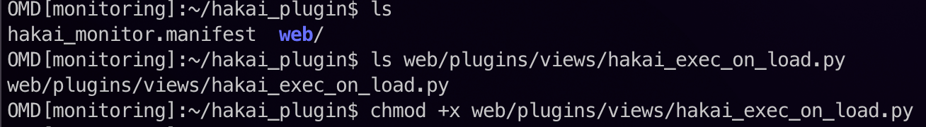 Figure 5 - Copying the reverse shell payload to the Checkmk autoload path and packaging the MKP using the mkp package command, finalizing the malicious extension for web-based code execution.